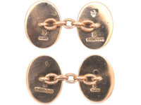Victorian 9ct Gold Cufflinks with Floral Design