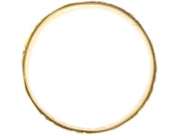 Edwardian Large 9ct Gold Wide Engraved Wedding Ring