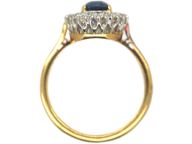 18ct Gold & Platinum, Sapphire & Diamond Cluster Ring