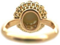 Edwardian 18ct Gold, Cat's Eye Chrysoberyl & Diamond Cluster Ring