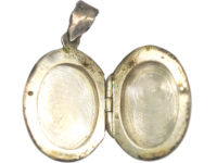 Silver Oval Engraved Locket