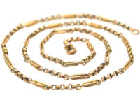 Edwardian 9ct Gold Medium Length Chain with Dog Clip