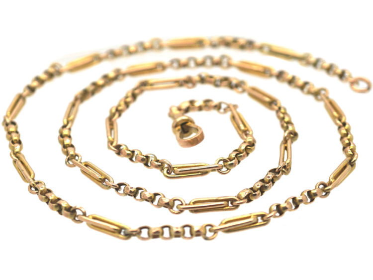 Edwardian 9ct Gold Medium Length Chain with Dog Clip