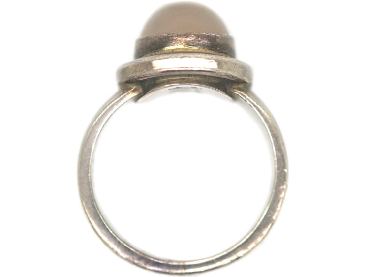 Silver & Agate Ring by Georg Jensen
