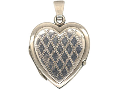 1970s Silver Heart Shaped Locket
