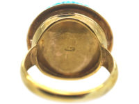 15ct Gold Pave Set Turquoise Ring