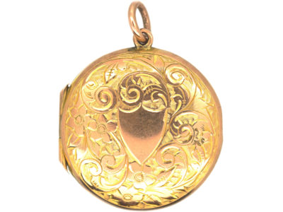 Edwardian 9ct Gold Round Locket