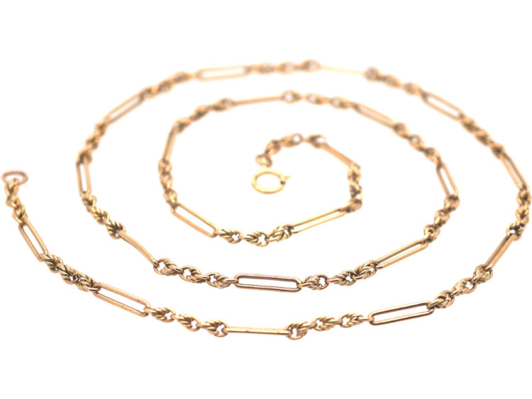 Edwardian Decorative 9ct Gold Chain