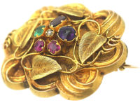Regency 15ct Two Colour Gold Brooch set with Gemstones that Spell Regard
