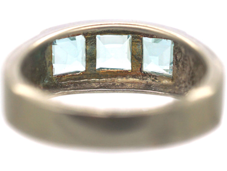 Silver & Light Blue Aquamarine Ring