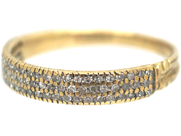 18ct Gold Three Row Diamond Ring