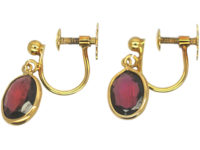 9ct Gold & Garnet Drop Earrings