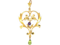 Edwardian 15ct Gold Suffragette Pendant