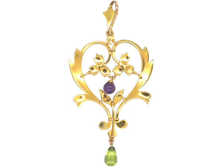 Edwardian 15ct Gold Suffragette Pendant