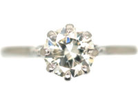 Art Deco Platinum, Diamond Solitaire Ring