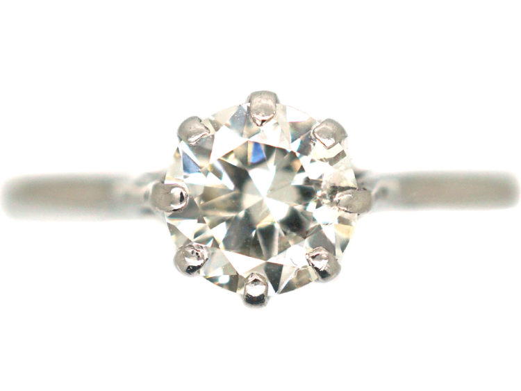 Art Deco Platinum, Diamond Solitaire Ring