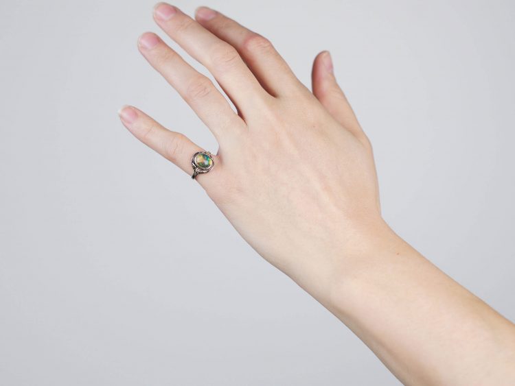 Arts & Crafts Silver & Gold, Water Opal Ring
