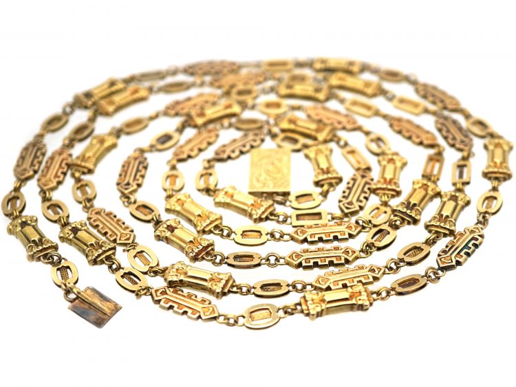 Georgian 15ct Gold Long Guard Chain