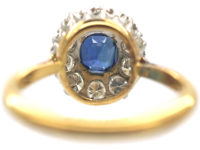 18ct Gold & Platinum, Sapphire & Diamond Cluster Ring
