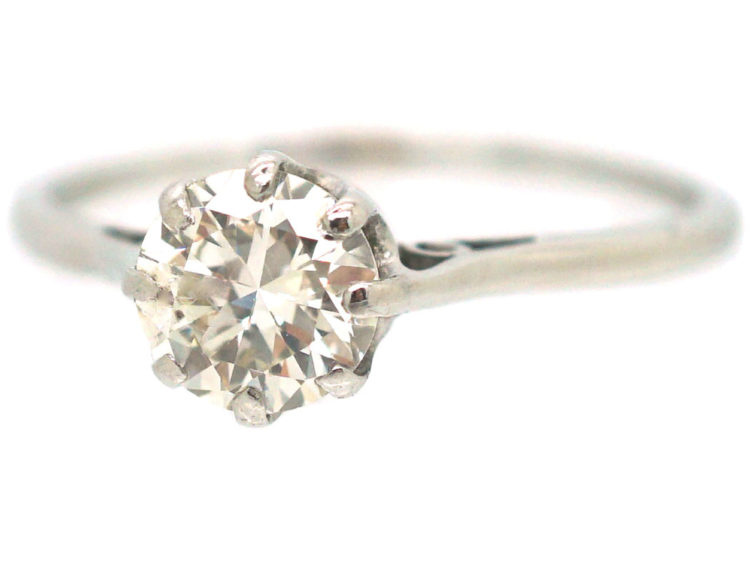 Art Deco Platinum, Diamond Solitaire Ring