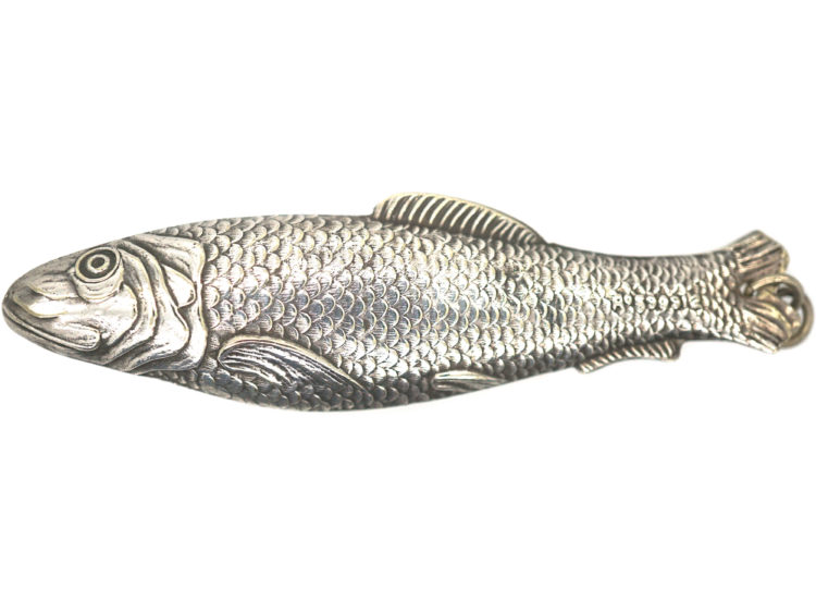 Victorian Silver Trout Pendant