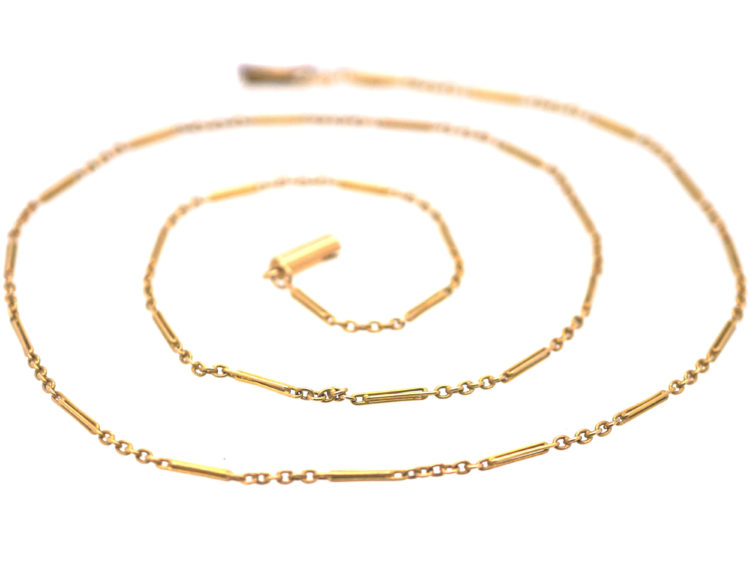 Edwardian 15ct Gold Ornate Chain with Barrel Clasp