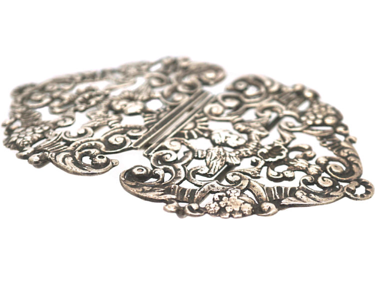 19th Century Dutch Silver Buckle with Angels