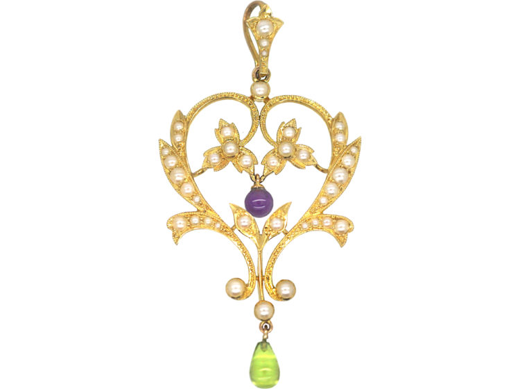 Edwardian 15ct Gold Suffragette Pendant