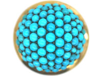 15ct Gold Pave Set Turquoise Ring