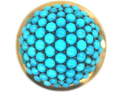 15ct Gold Pave Set Turquoise Ring