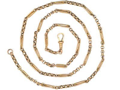 Edwardian 9ct Gold Medium Length Chain with Dog Clip