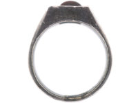 Silver Ring set with a Cabochon Garnet