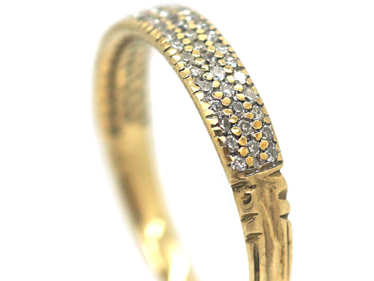 18ct Gold Three Row Diamond Ring