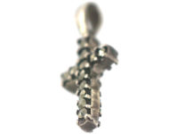 Tiny Silver Marcasite Cross Pendant
