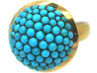 15ct Gold Pave Set Turquoise Ring