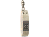 Silver Double Sided Queen's Silver Jubilee Pendant With Tiger's Eye & Agate