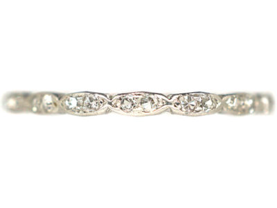 Art Deco Narrow Platinum & Diamond Eternity Ring