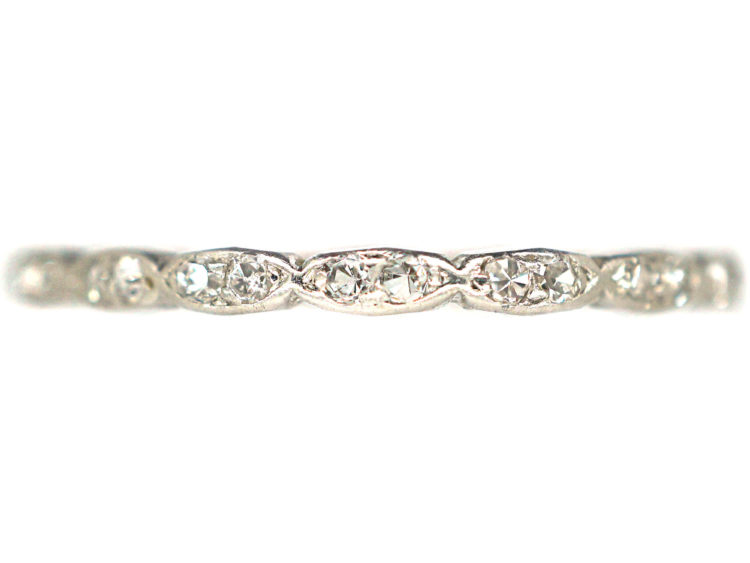 Art Deco Narrow Platinum & Diamond Eternity Ring