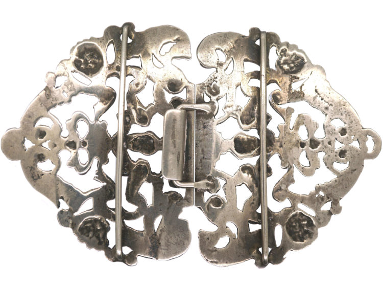 19th Century Dutch Silver Buckle with Angels