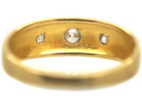 Victorian 18ct Gold & Three Stone Diamond Ring