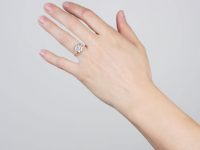 Diamond Cluster Ring with Heart & Arrow Diamond Set Shoulders