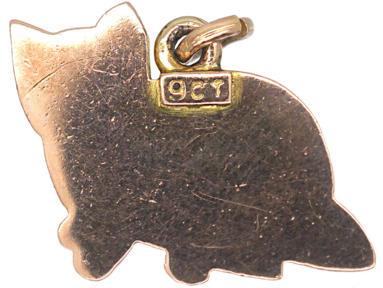Edwardian 9ct Gold Cat Charm