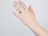 Art Deco 18ct Gold Cabochon Sapphire Rub Over Set Ring