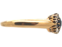 Edwardian 18ct Gold, Sapphire, Ruby & Diamond Double Cluster Ring