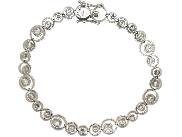 18ct White Gold & Diamond Tourbillon Bracelet by Fred, Paris