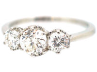 18ct White Gold Three Stone Diamond Ring