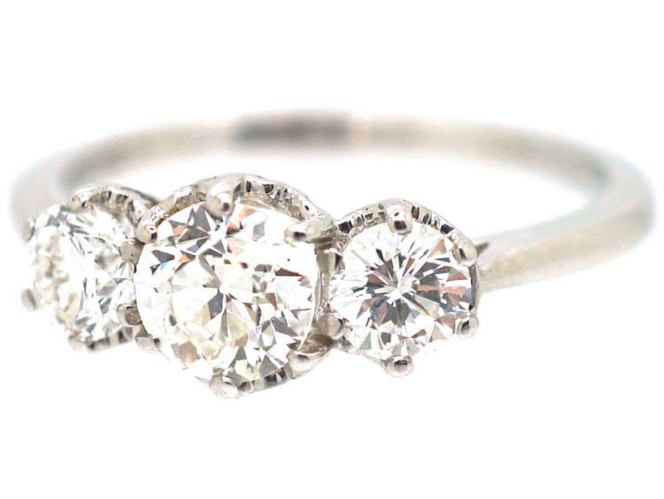 18ct White Gold Three Stone Diamond Ring