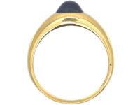 Art Deco 18ct Gold Cabochon Sapphire Rub Over Set Ring