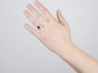 Victorian 18ct Gold, Sapphire & Diamond Three Stone Ring