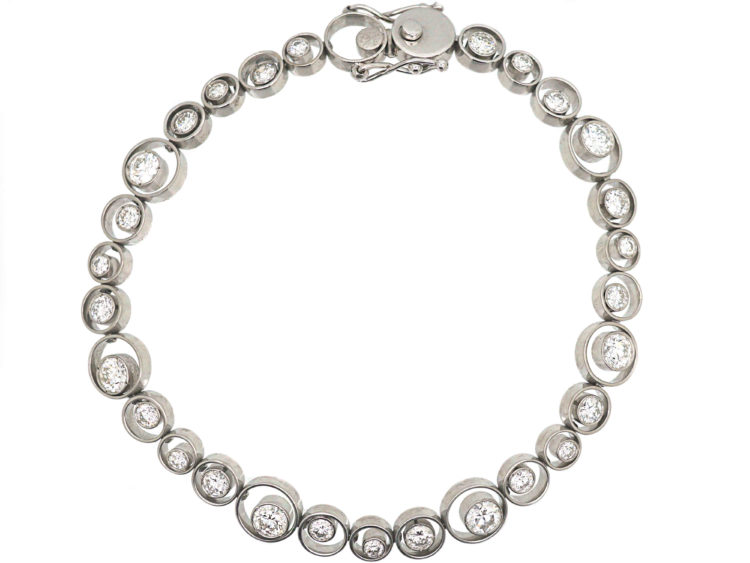 18ct White Gold & Diamond Tourbillon Bracelet by Fred, Paris